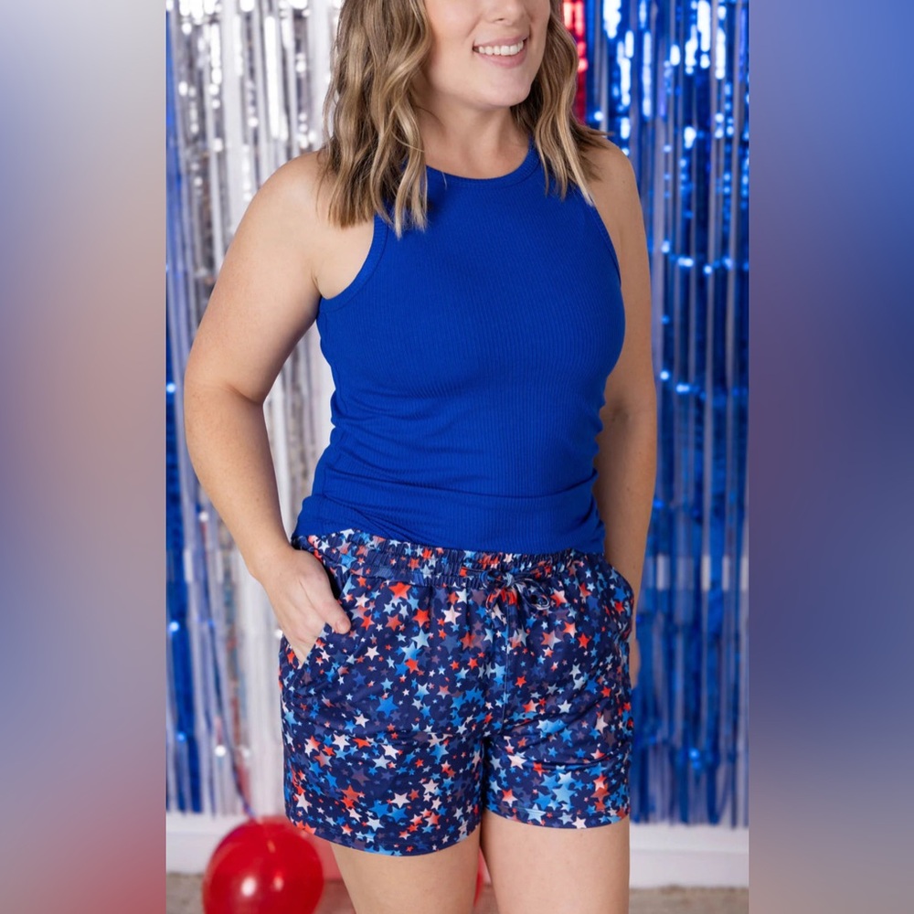 Michelle Mae Jamie Shorts - Navy Star Mix - small